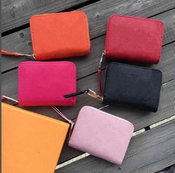 Echtleder-Geldbörsen, Kreditkarteninhaber, Damen, Luxus-Designer, modisch, hübsche Geldbörse, Handtaschen, Münztaschen, Geldbörsen, Tote, Zippy-Geldbörse, 5 Farben