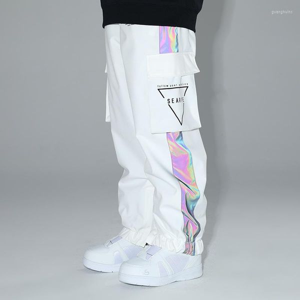 Calça de esqui feixe de feixes de snowboard feminino feminino de esqui feminino equipamento masculino à prova de vento e a laser impermeável neve