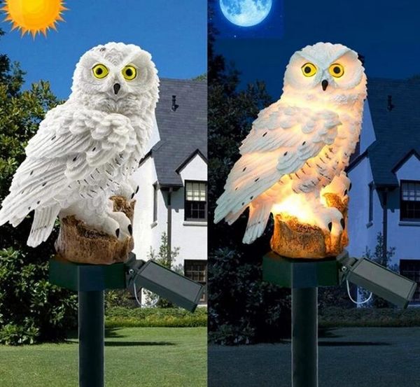 Lampada solare Owl Animal Garden Lights Solar Powerted Decoration lampade per esterni impermeabili