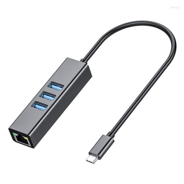 Convertitore di cavo di rete da USB 3.0 a Gigabit RJ45 Scheda Ethernet Type-C Hub USB quattro in uno