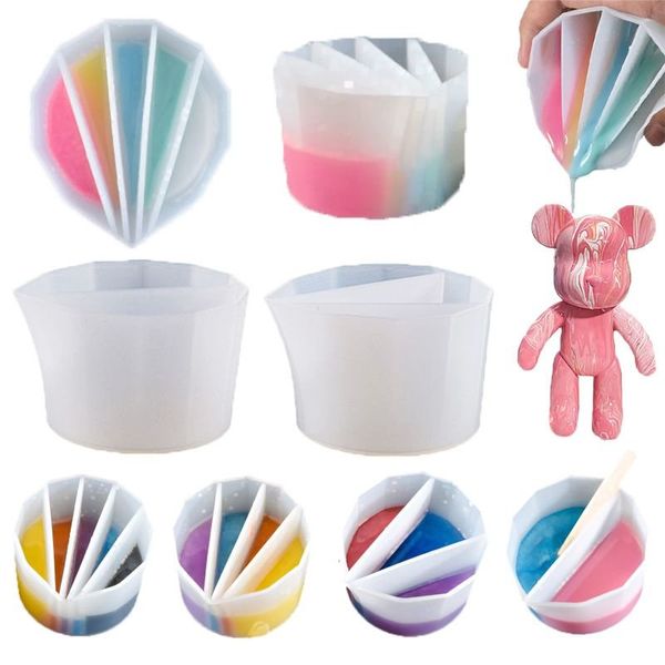 Mischungsfarben Silikonformen Tasse Mischfarbe Pigment Kleberform Shunt Cups DIY Herstellung von Kunst- und Handwerkswerkzeugen