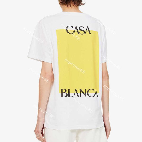 23SS Casablanca Square Letter Designer T-Fashion Short Short Sleeve Thirt per uomini e donne T-shirt polo