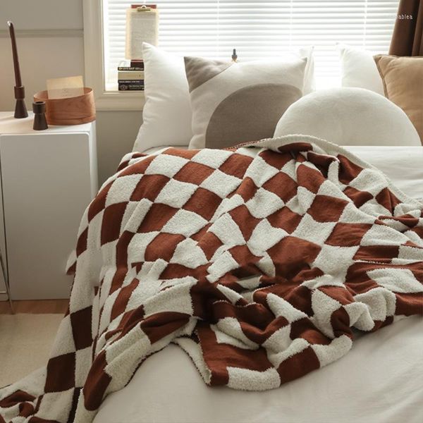 Coperte Coperta scozzese a scacchiera Autunno Inverno Morbido e caldo copridivano copriletto Fashion Lattice Throw per biancheria da letto