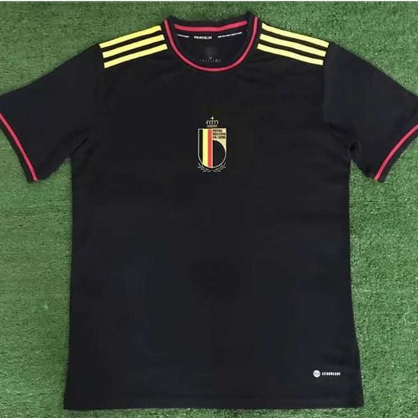Futbol Formaları Ev Giyim Dünya Kupası Belçika Milli Takımı Uzak Jersey Thai Versiyon Kısa Kollu Futbol Gömlek Hayır Azartai