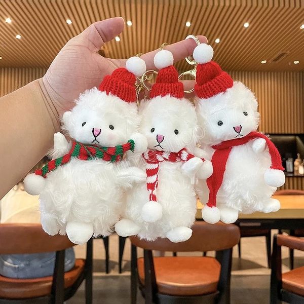 Moda alla moda Bella bambola di peluche Orso Portachiavi Animale Agnello Borsa Charms Ciondolo Giocattolo Auto Portachiavi Gioielli Regalo per feste Portachiavi Taglio