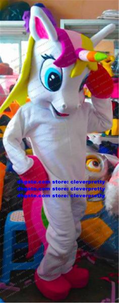 Neues Einhorn-Fliegendes Pferd-Regenbogen-Pony-Maskottchen-Kostüm für Erwachsene, Zeichentrickfigur, Outfit, Anzug, Marketing-Aktionen, Themenpark CX4027