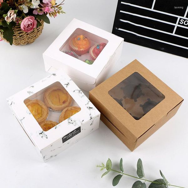 Geschenkverpackung 1 Stück 2/4/6 Hohlraum-Cupcake-Boxen und Verpackungsbox mit klarem Fenster Muffin-Behälterhalter Cupcake