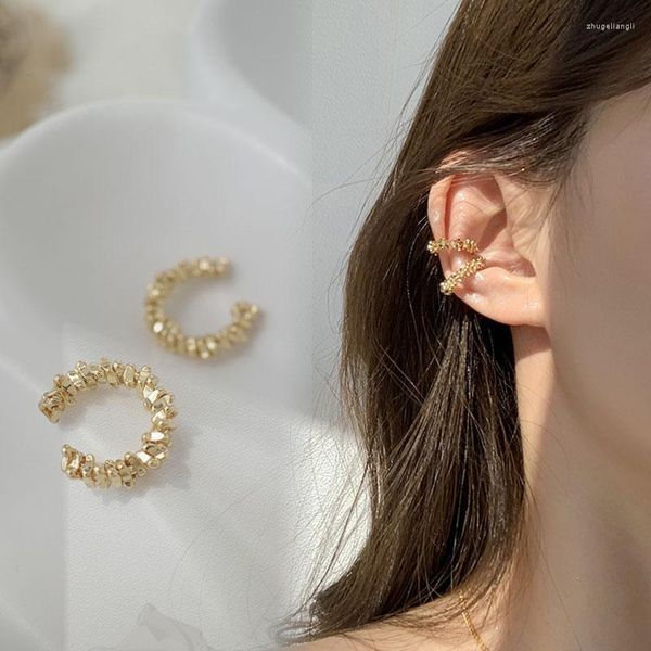 Rücken Ohrringe Nicht durchbohrte Ohren Manschette Gold Silber Farbe Metall Kugel Ohr Knochen Clip glänzend koreanischen Stil Mode Party Schmuck