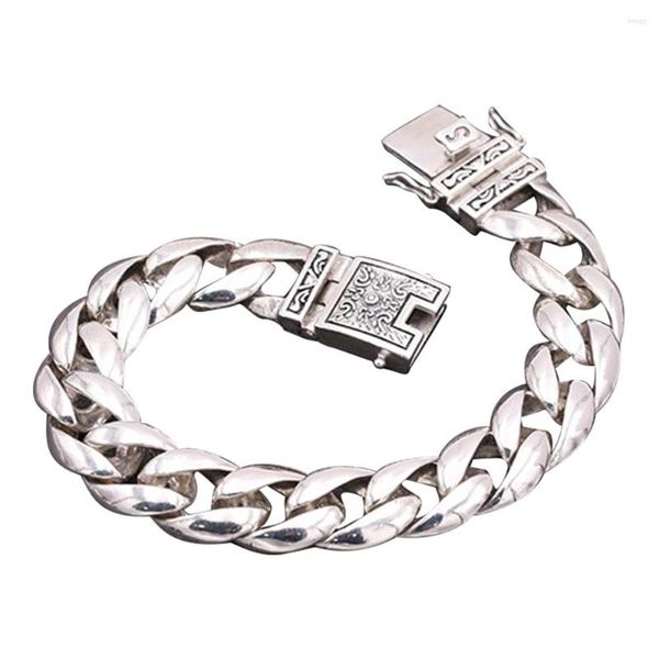 Link Bracciali Beadsnice S925 Sterling Silver Fashion Jewelry Bracciale tailandese retrò da uomo Doppia assicurazione