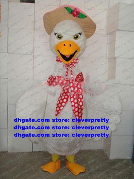 Costume della mascotte del cigno dell'oca bianca Mascotte Cygnus Oche Personaggio dei cartoni animati per adulti Vestito Vestito Parco giochi per bambini Mostra commerciale No.735