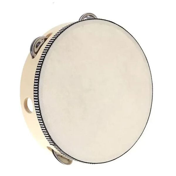 Favores tambor tamborine sino de mão retedida de birch metal jingles infantil escolar de brinquedo musical ktv Party Percussion Toy DHL grátis RRA212