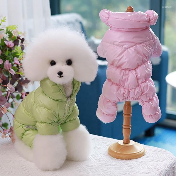 Vestuário para cães roupas de inverno lã quente ladeado de vento macacão de estimação para casaco de casaco para baixo para baixo roupas de macacão para cães de cachorros chihuahua