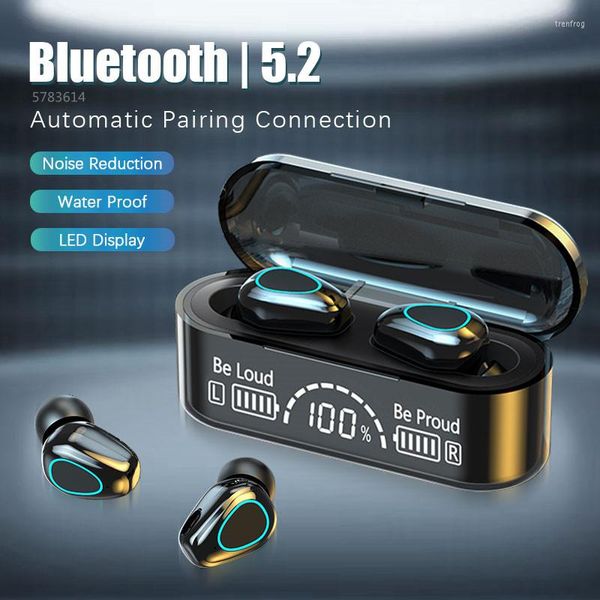 Bluetooth 5.2 наушники большая зарядная коробка беспроводные наушники 9D Спортивные спортивные хитосы с уменьшением шума 2022