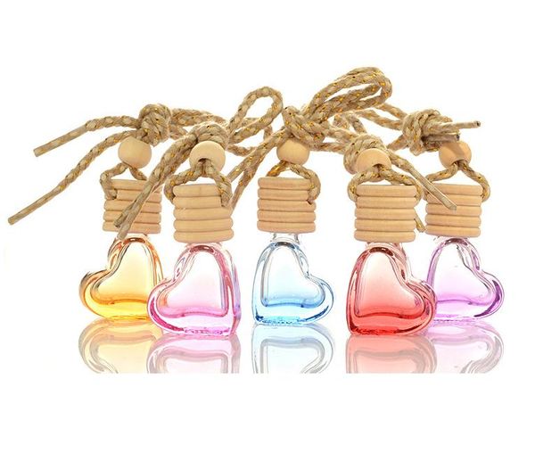 5 ml a forma di cuore bottiglia di vetro veicolo aroma diffusore aromaterapia bottiglie da viaggio fragranza 200pcs SN222