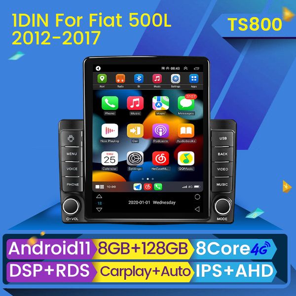 CAR DVD Radio Multimedia Video Player 2din 2 Din Android 11 GPS -Navigation für Fiat 500L 2012 - 2017 Tesla Stereo BT