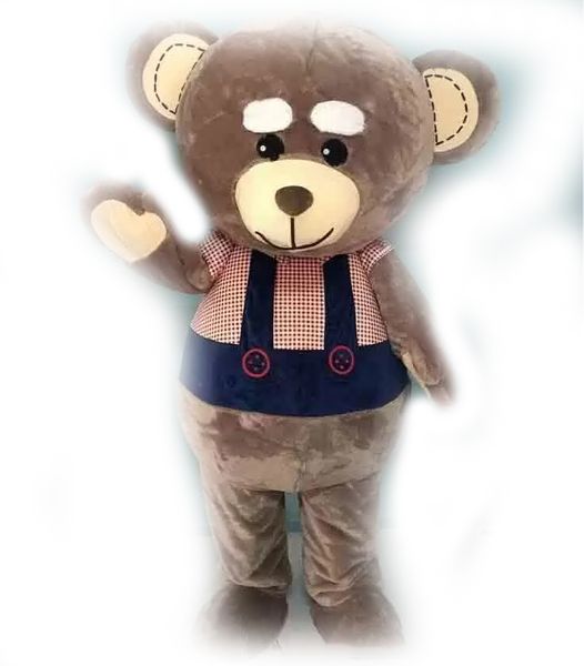Cabeça de alta qualidade de alta qualidade Big Brey Brown Teddy Bear Mascot Fantas para o adulto usar