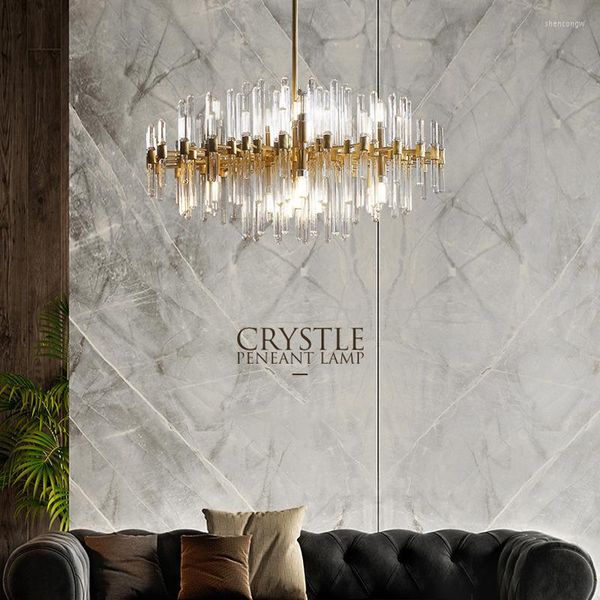 Lustres de lustres de lustre cristal lobby lobby el luminárias jantando moderno luxo caseiro decoração de iluminação interna LED LUDRES DESENHEIRA