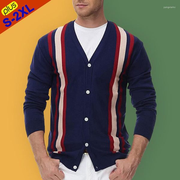 Jacket Jacket Men Sweaters Cardigan Campoats masculino de alta qualidade Roupas por atacado Moda de outono listrada