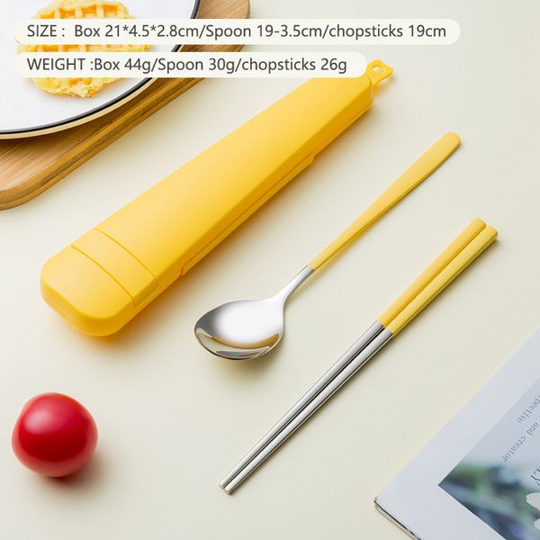 Edelstahl-Besteck-Set, wiederverwendbares Metall-Essstäbchen, Löffel-Set mit Reiseetui, rutschfestes Geschirr, Utensilien, Chinesisch, Japanisch, Koreanisch zum Kochen und Essen