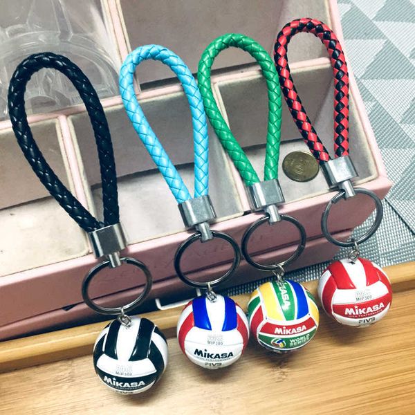 Schlüsselanhänger Mini Sport Beachvolleyball PVC-Kette Ketten Kettenring Fußball Ball Geschenke Männer Schmuck Ring G221026