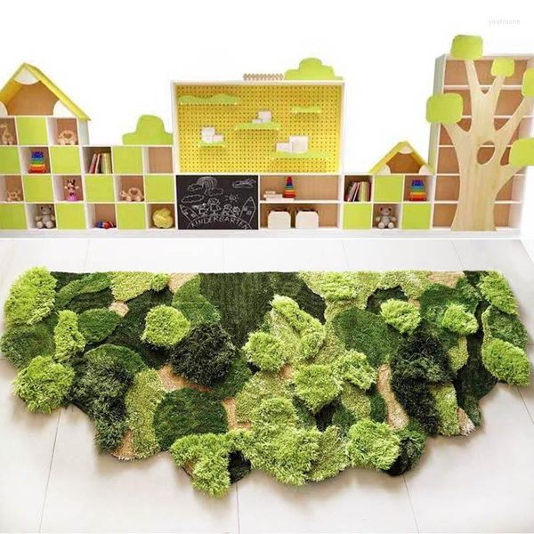 Teppiche, Dekoration, Teppich, grüner Wald, Gras, Bodenfläche, Teppich für Kinderzimmer, Balkon, Fenster, Matte, Pulsh, Weihnachtsbaum, Klassenzimmer