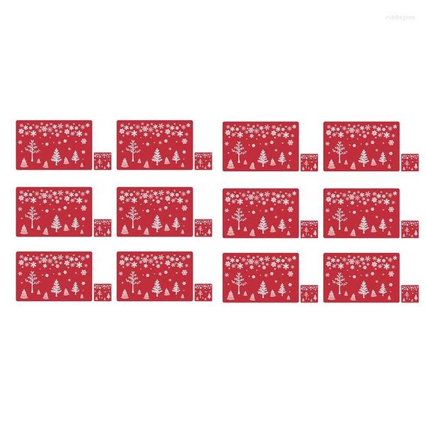 Table Mats 24PCS/Set Merry Christmas Placemat Dining Decor Christmas Gifts RedMöbel & Wohnen, Feste & Besondere Anlässe, Party- & Eventdekoration!