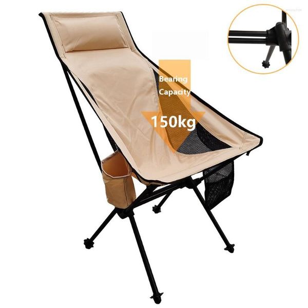 Campo de mobília de acampamento Cadeira de pesca portátil Ultralight dobrando com travesseiro ao ar livre na praia de viagem Picnic Seat