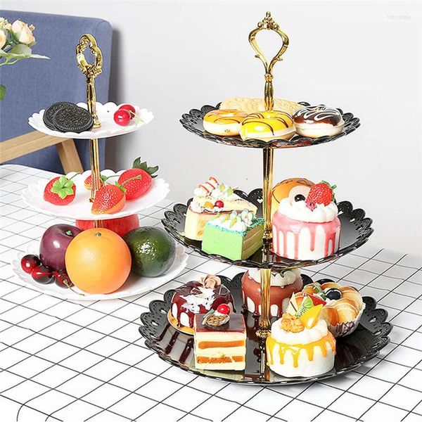 Выпечка инструментов Снижение 3 уровня торта подставки для кекса конфеты десерт для кондитерской для свадебных плитов для свадебных плитов для подносов для свадеб