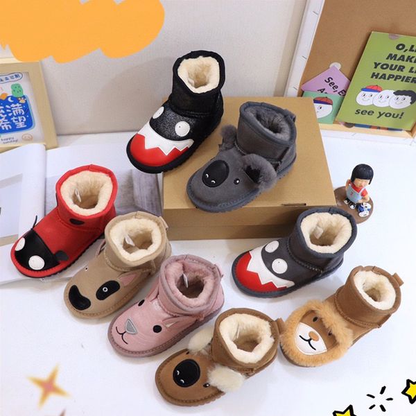 Animal Warm Boots Australia bambini bambini Mini Snow Boot ragazzi ragazze fibbia Stivaletti alla caviglia Pelliccia invernale classica Soffice Furry giovani studenti baby