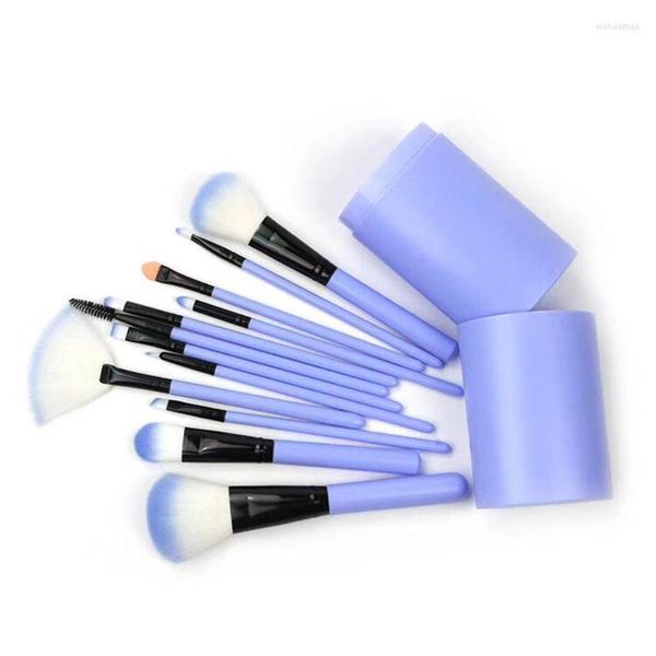 Escovas de maquiagem 12pcs bastes portáteis cilindros multifuncionais compensa pincel fácil de colocar pó de pó diariamente ferramentas básicas