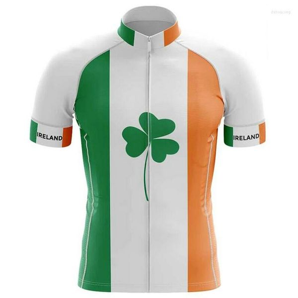 Rennjacken Irland Herren Classic Cycling Team Grün Kurzarm Fahrrad Straße Berg Rennbekleidung Maillot Outdoor Unisex