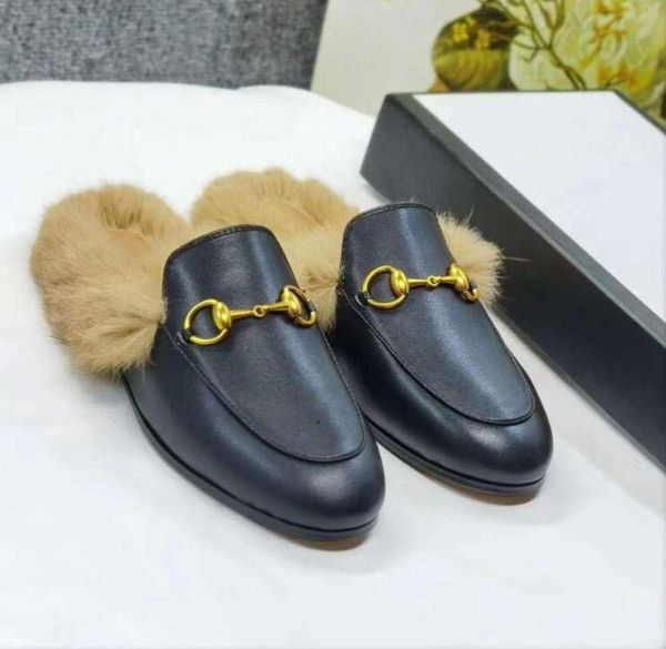 Chinelos femininos planos clássicos, feitos de couro genuíno, decoração de botão de metal de luxo de luxo, sapatos de design de sola grande tamanho 35-41