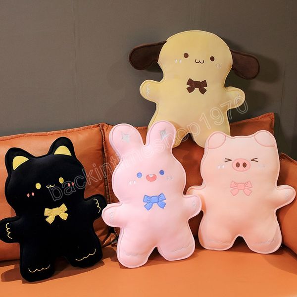 50cm Série de biscoitos Pillow animal Kawaii Pig Dog Cat Rabbit Plush Toys Sofá macio Casagem traseira para crianças Presentes de meninas