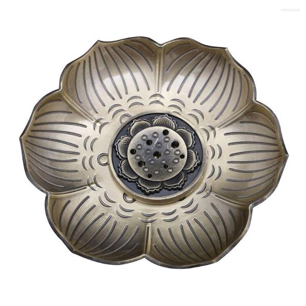 Lâmpadas de fragrâncias Lotus Incense Burner Solder de flor destacável para palitos Cones Bobinas iogues decorativos