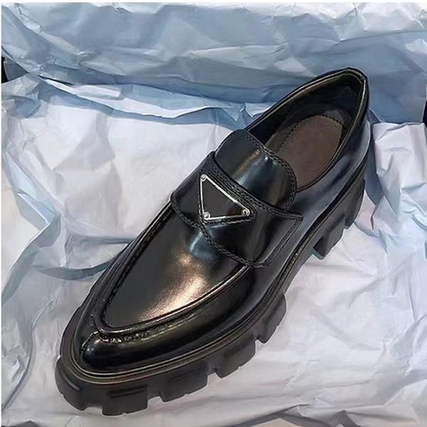 Tasarımcı Lüks Bayanlar Orijinal Deri Deri Ayakkabı Loafers Monolit Siyah Ayakkabı Artırma Platform Spor Ayakkabıları Dressshoes 35-40 Boyut