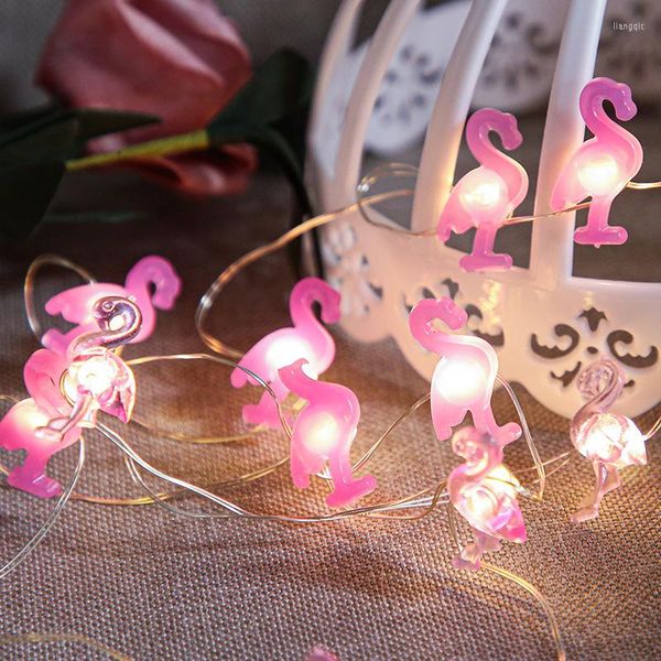 Stringhe Cigno rosa Farfalla Filo di rame Luci a stringa LED Natale Regalo di nozze Anno Decorazioni per la stanza Luce