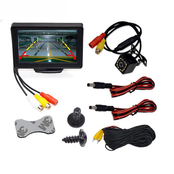 Câmera de visão traseira do carro com tela de monitor 4,3 polegadas TFT LCD Display HD Digital Color 4,3 polegadas PAL/NTSC para estacionamento reverso