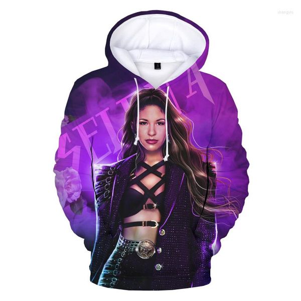 Felpe con cappuccio da uomo 2022 Selena Quintanilla 3D Stampa Felpa unisex Hip Hop Moda Poliestere Pullover Plussize Felpa con cappuccio