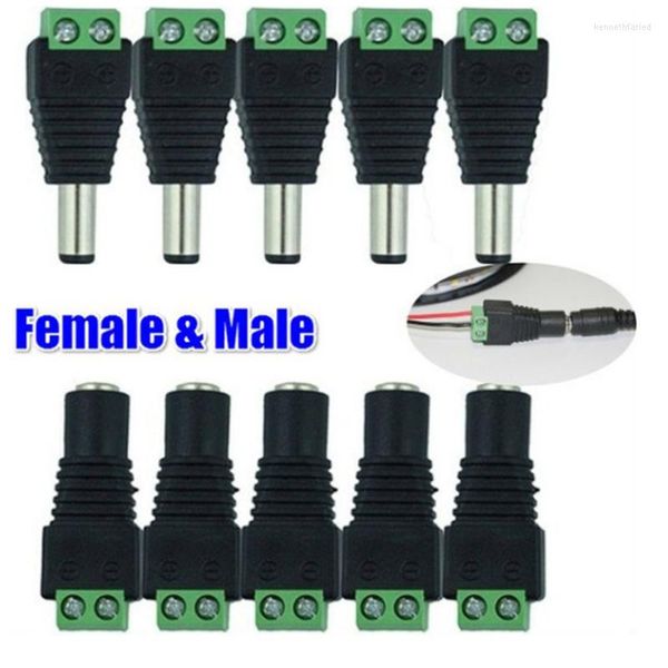 Аксессуары для освещения DC Терминальный адаптер 5,5 2,1 мм зеленый мужчина/женский паяль бесплатный 12 В мощность