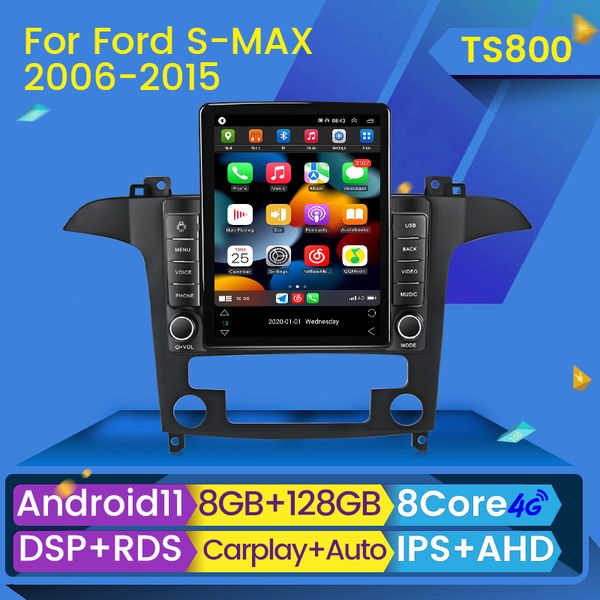 Auto DVD Android 2DIN Auto Radio Video Player für Ford S Max S-MAX 2007-2015 Navigation Gps Android Auto Tesla Auto Radio