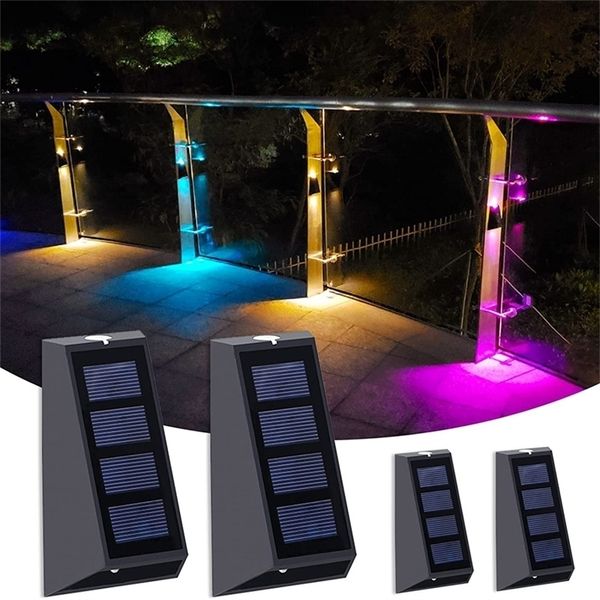 Decorazioni per il giardino luci a parete solare recinzione da esterno Led Scala impermeabile su e giù 7 Color Cambiando patio esterno 221025