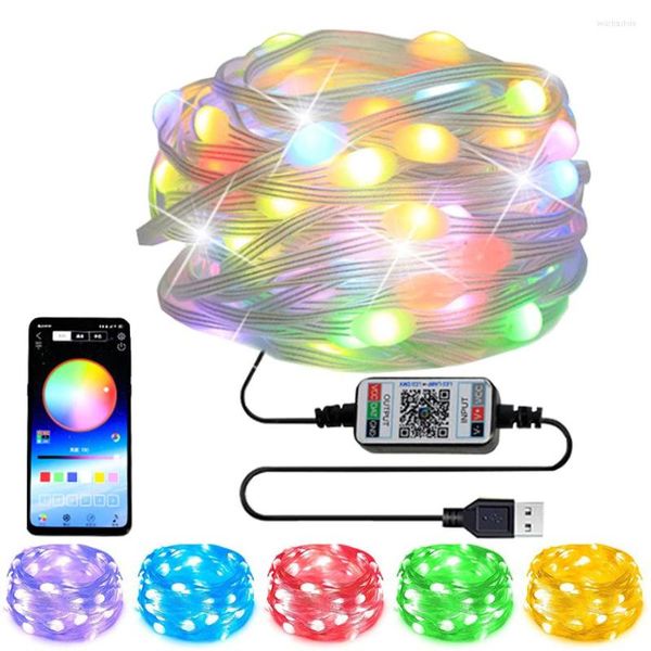 Saiten Bluetooth App Control Fairy Light Garland 10m 100 LED RGB Weihnachtssait