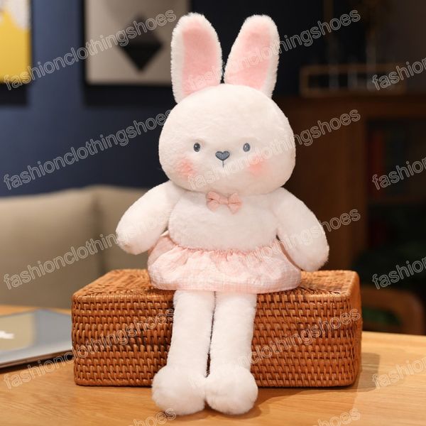 50cm Super Soft Pullable Ear Rabbit Peluche Cute Pink Dress Bunny Peluche Regali per ragazze Compleanno