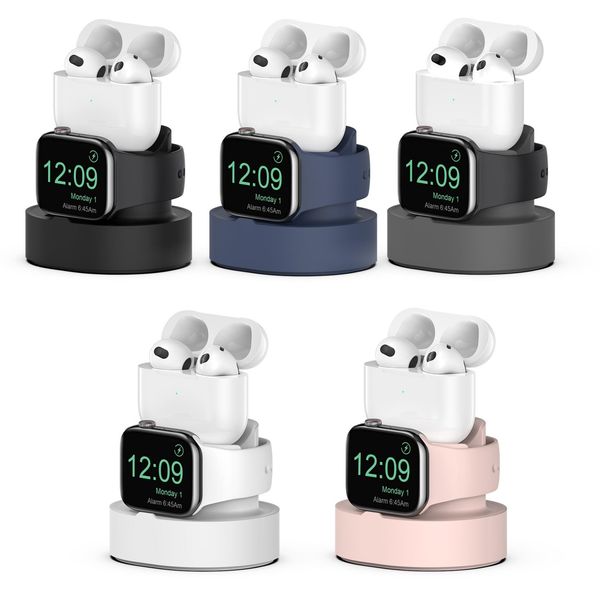 3-in-1-Handyhalter, Uhr, Kopfhörer, Silikon-Ladestation für Apple Watch Ultra 8, 7, 6, 5, 4, 3, 2, 1 SE, IWatch, IPhone 14, 13 Pro Max, Airpods-Ladestation