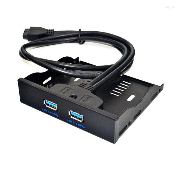 Pin 2 porte USB 3.0 Pannello frontale Cavo di espansione adattatore USB 3.0 da 3,5 pollici Staffa metallica per PC Desktop Floppy Bay