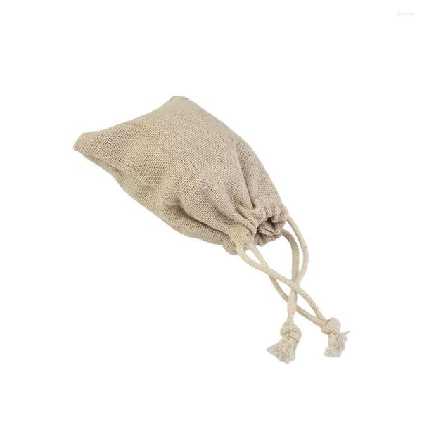 Geschenkpapier 50 Stück Hochzeit Kleine Tasche Naturleinen Beutel Kordelzug Sackleinen Jute Sack Packag für Gunst