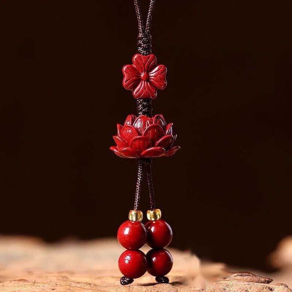 Chaços de chaves de lótus de lótus personalizados da cadeia orgânica de moda orgânica chinês de chinês de chinês de amuleto saco de fivela de fivela vermelha g221026