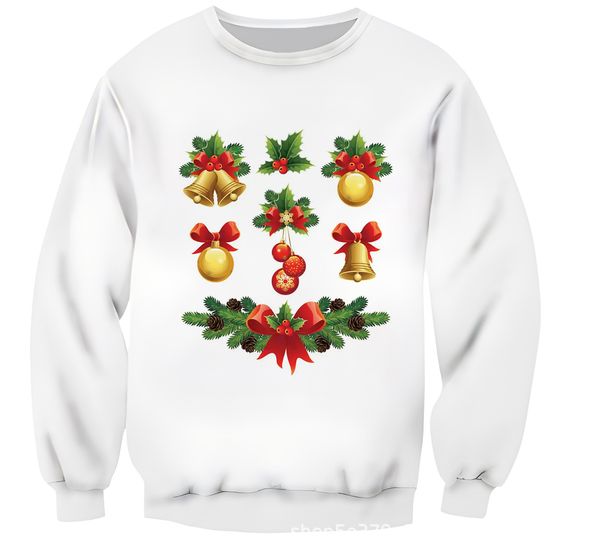 Толстовки с толкованием горячих мужчин осень/зима Новая 3D -печатная рождественская толстовка европейская и американская пуловерная свитер 005
