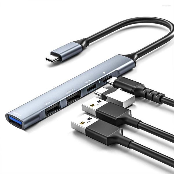 In 1 Tipo C A USB 2.0 3.0 PD HUB Adattatore di alimentazione Dock 5 porte Multi Splitter per stazione computer desktop