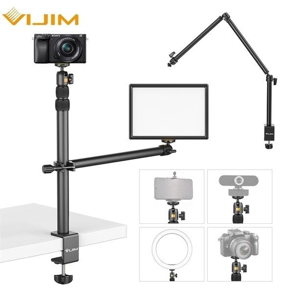 Altri accessori AV VIJIM LS01 Morsetto per treppiede con estensione C Supporto per lampada da tavolo da 90 cm Braccio live con testa a sfera da 14